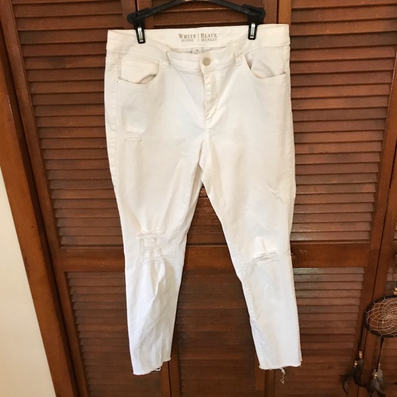 White House Black Market Denim - White House Black Market White Cropped Jeans